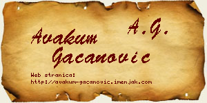 Avakum Gačanović vizit kartica